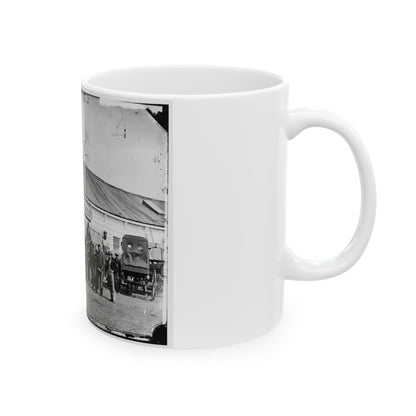 Washington, D.C. Workmen In Front Of The Ambulance Shop (U.S. Civil War) White Coffee Mug-The Sticker Space