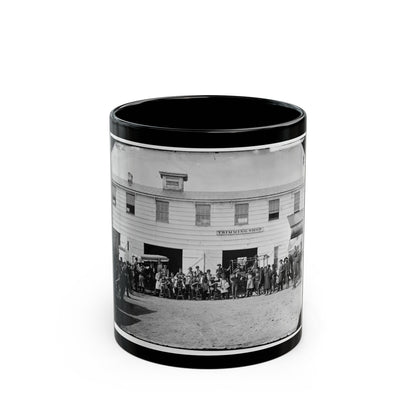 Washington, D.C. Workmen In Front Of The Trimming Shop (U.S. Civil War) Black Coffee Mug-11oz-The Sticker Space