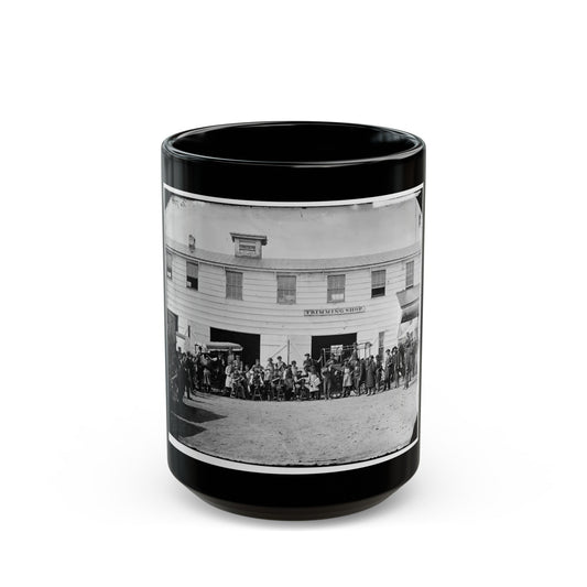 Washington, D.C. Workmen In Front Of The Trimming Shop (U.S. Civil War) Black Coffee Mug-15oz-The Sticker Space