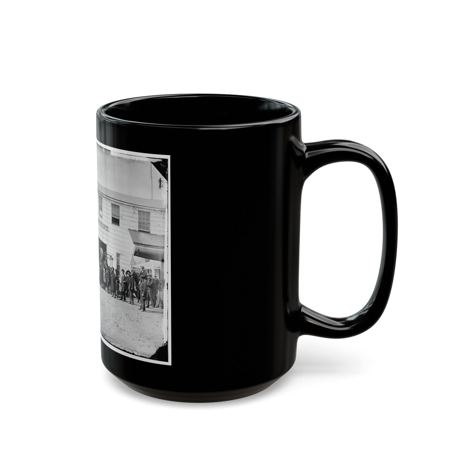 Washington, D.C. Workmen In Front Of The Trimming Shop (U.S. Civil War) Black Coffee Mug-The Sticker Space