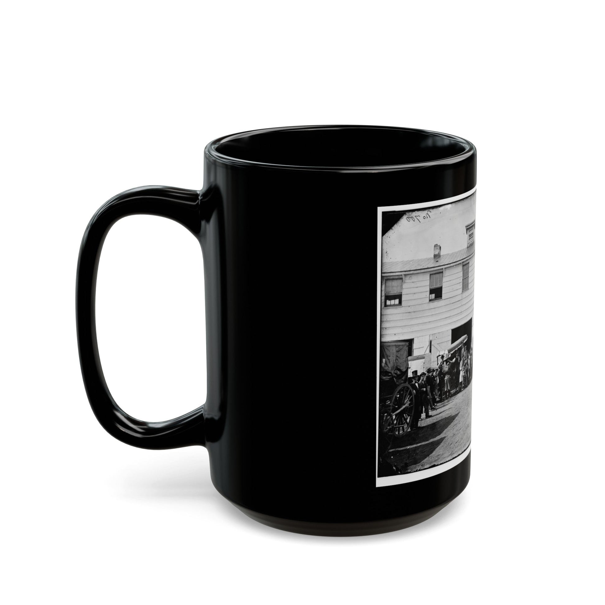 Washington, D.C. Workmen In Front Of The Trimming Shop (U.S. Civil War) Black Coffee Mug-The Sticker Space