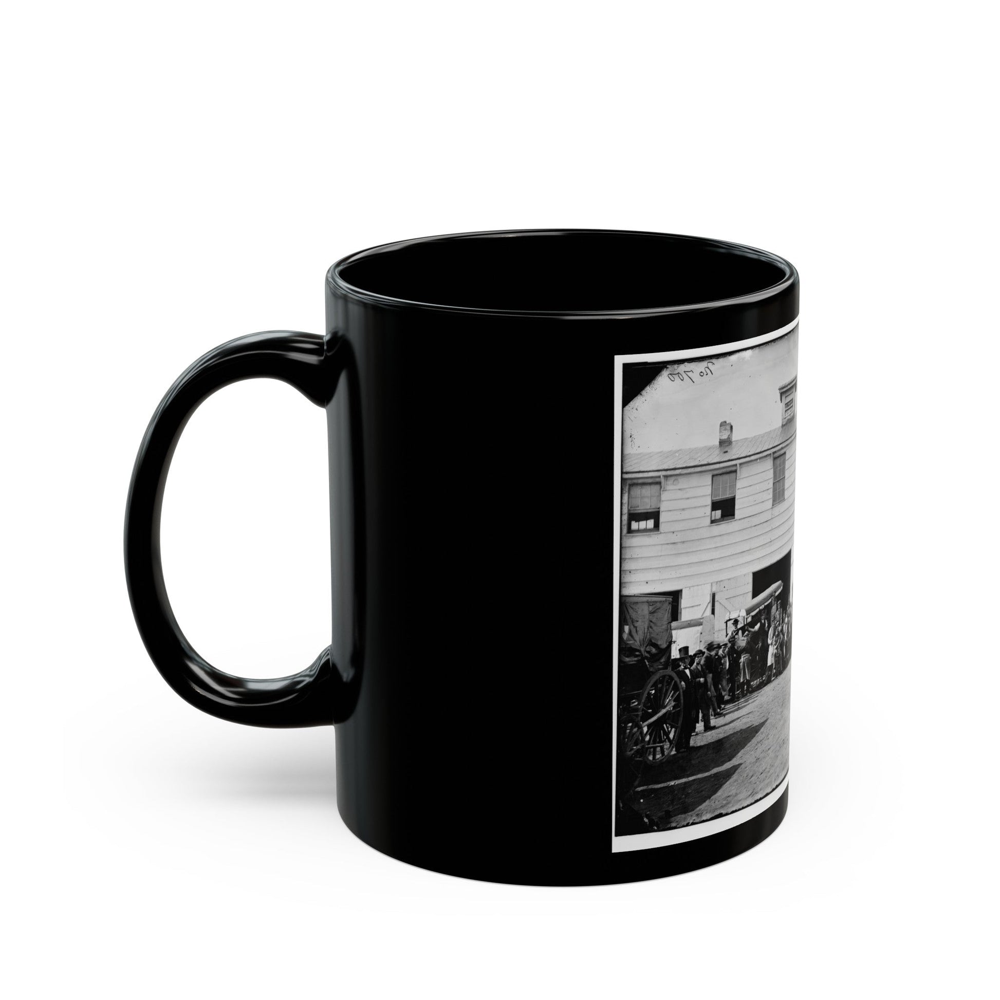 Washington, D.C. Workmen In Front Of The Trimming Shop (U.S. Civil War) Black Coffee Mug-The Sticker Space