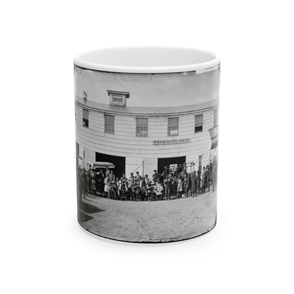 Washington, D.C. Workmen In Front Of The Trimming Shop (U.S. Civil War) White Coffee Mug-11oz-The Sticker Space