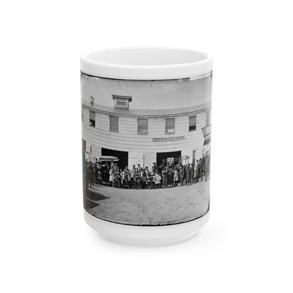 Washington, D.C. Workmen In Front Of The Trimming Shop (U.S. Civil War) White Coffee Mug-15oz-The Sticker Space