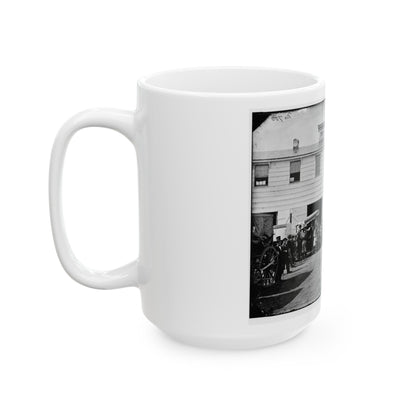 Washington, D.C. Workmen In Front Of The Trimming Shop (U.S. Civil War) White Coffee Mug-The Sticker Space