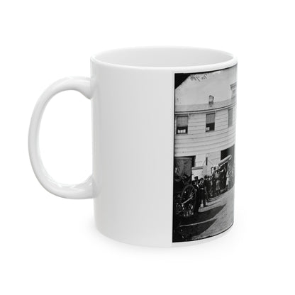 Washington, D.C. Workmen In Front Of The Trimming Shop (U.S. Civil War) White Coffee Mug-The Sticker Space