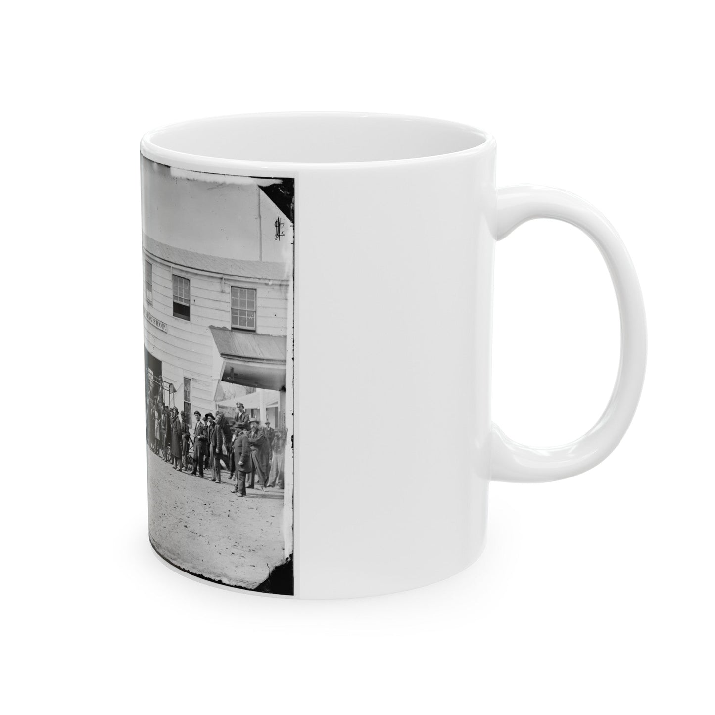 Washington, D.C. Workmen In Front Of The Trimming Shop (U.S. Civil War) White Coffee Mug-The Sticker Space