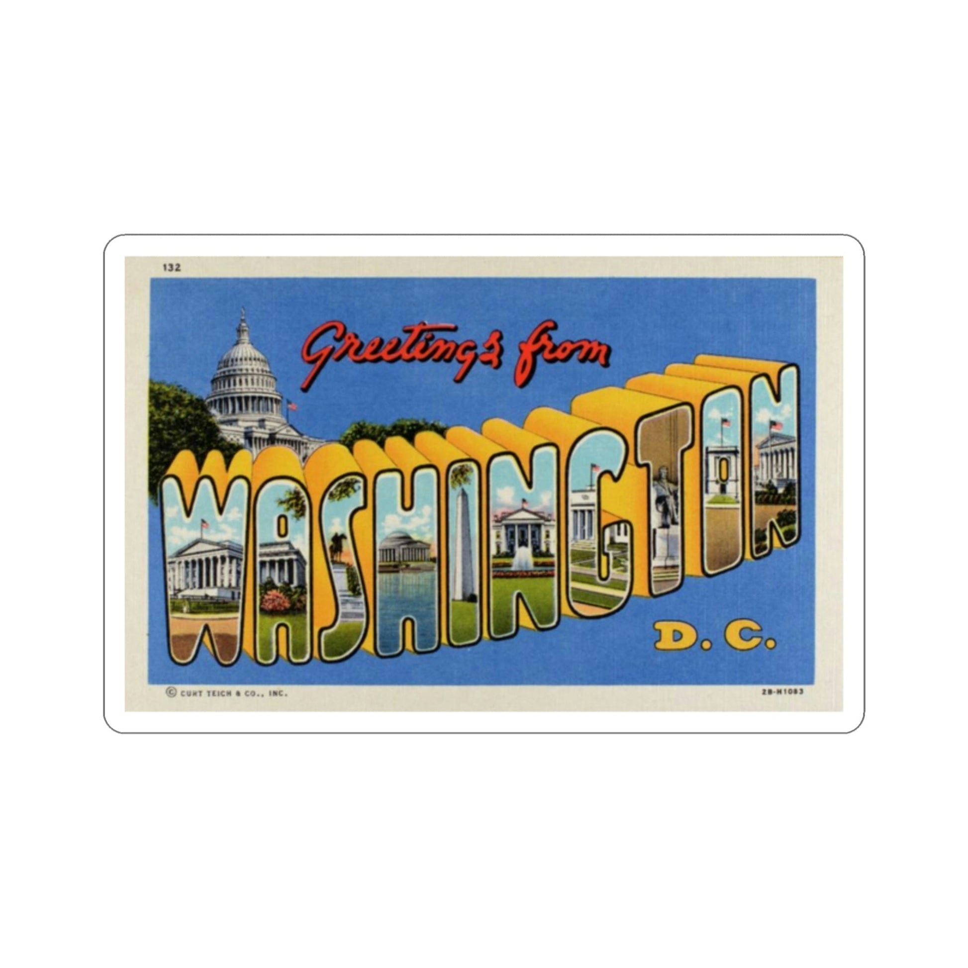 Washington DC (Greeting Cards) STICKER Vinyl Die-Cut Decal-2 Inch-The Sticker Space