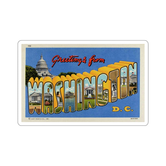Washington DC (Greeting Cards) STICKER Vinyl Die-Cut Decal-6 Inch-The Sticker Space
