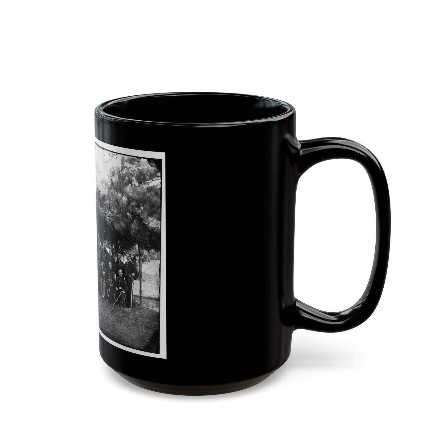 Washington, District Of Columbia (Vicinity). Gen. Andrew A. Humphreys And Staff (U.S. Civil War) Black Coffee Mug-The Sticker Space