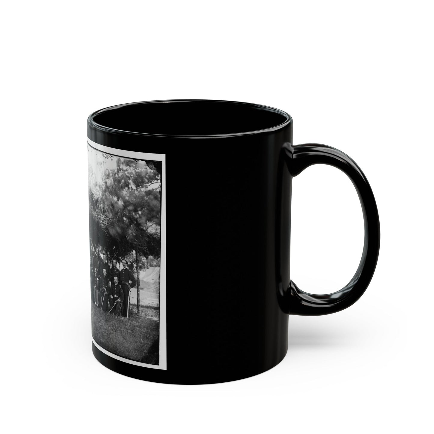 Washington, District Of Columbia (Vicinity). Gen. Andrew A. Humphreys And Staff (U.S. Civil War) Black Coffee Mug-The Sticker Space