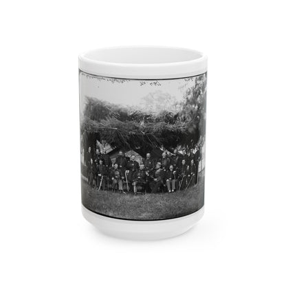 Washington, District Of Columbia (Vicinity). Gen. Andrew A. Humphreys And Staff (U.S. Civil War) White Coffee Mug-15oz-The Sticker Space