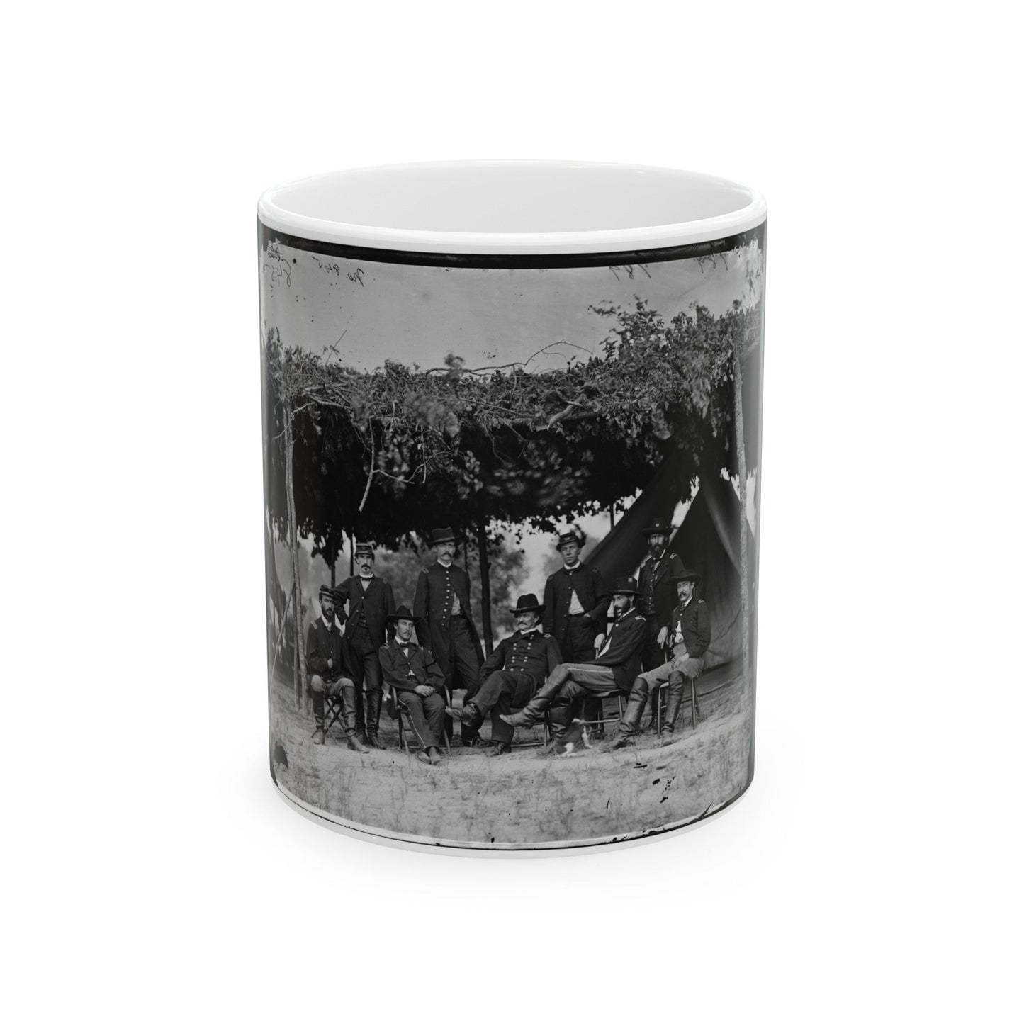 Washington, District Of Columbia (Vicinity). Gen. Daniel White And Staff (U.S. Civil War) White Coffee Mug-11oz-The Sticker Space