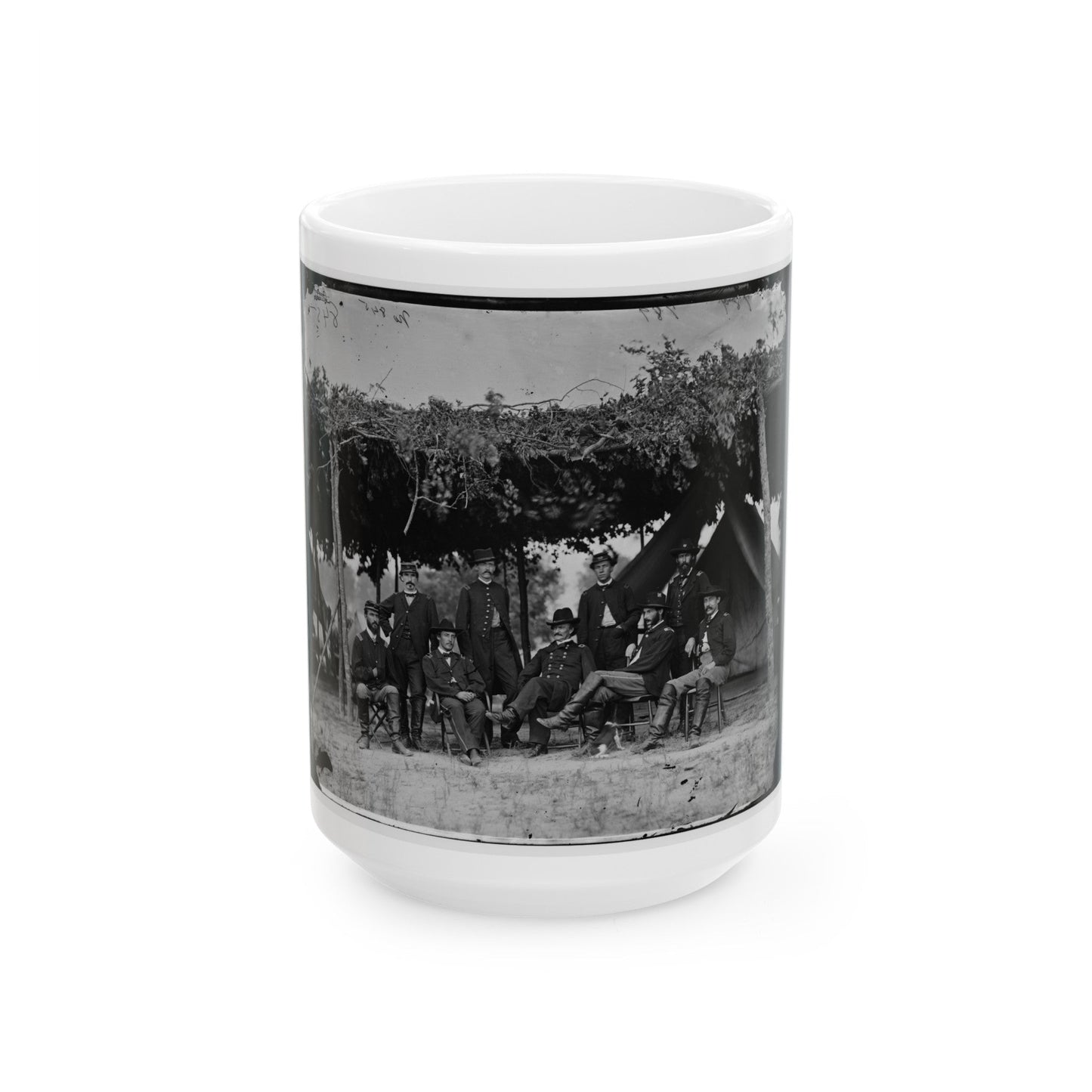 Washington, District Of Columbia (Vicinity). Gen. Daniel White And Staff (U.S. Civil War) White Coffee Mug-15oz-The Sticker Space