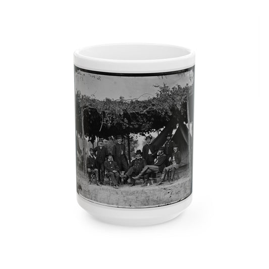 Washington, District Of Columbia (Vicinity). Gen. Daniel White And Staff (U.S. Civil War) White Coffee Mug-15oz-The Sticker Space