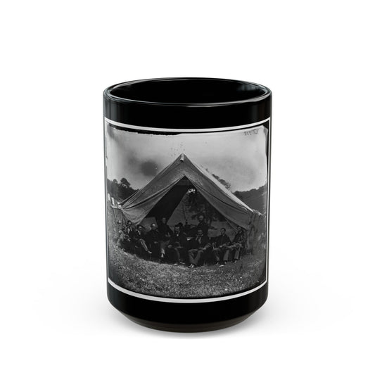 Washington, District Of Columbia (Vicinity). Gen. Martin D. Hardin And Staff (U.S. Civil War) Black Coffee Mug-15oz-The Sticker Space