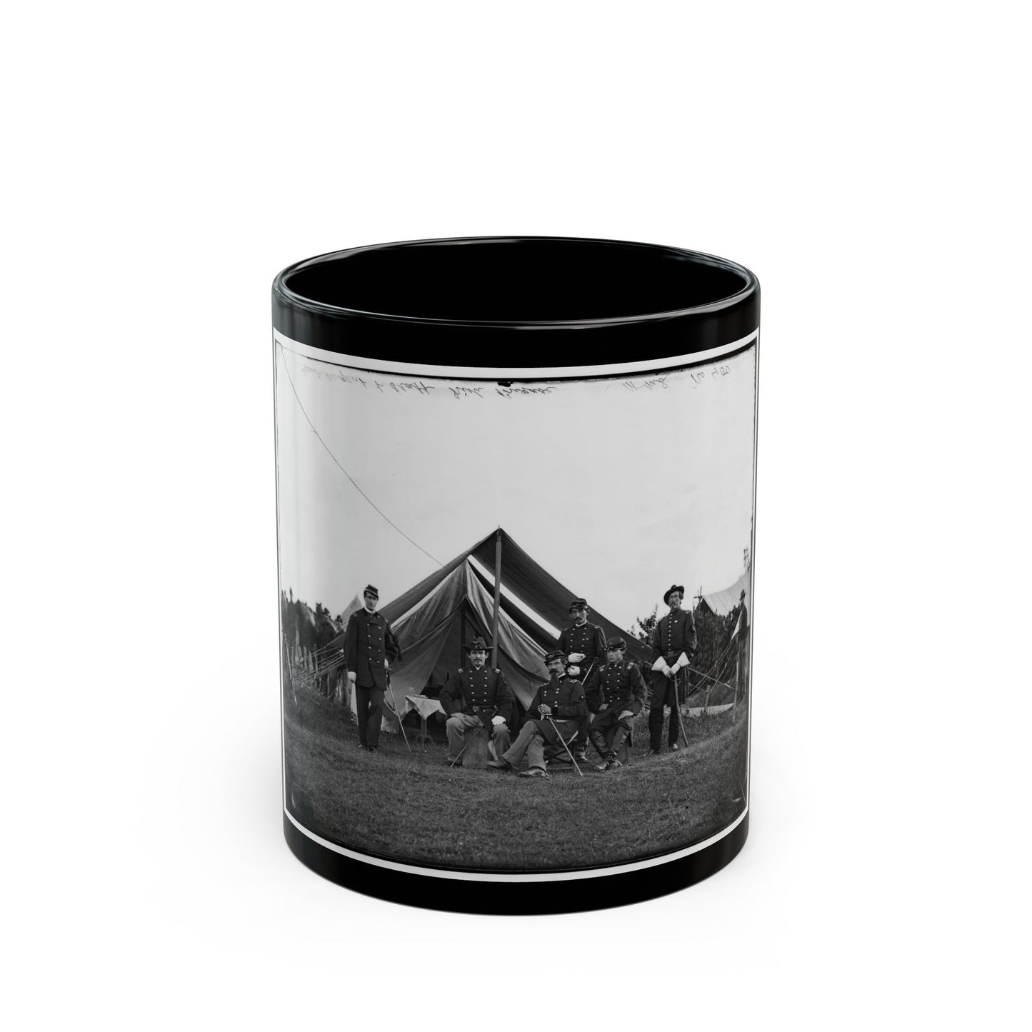 Washington, District Of Columbia (Vicinity). Gen. Robert Nugent And Staff. (Irish Brigade) (U.S. Civil War) Black Coffee Mug-11oz-The Sticker Space