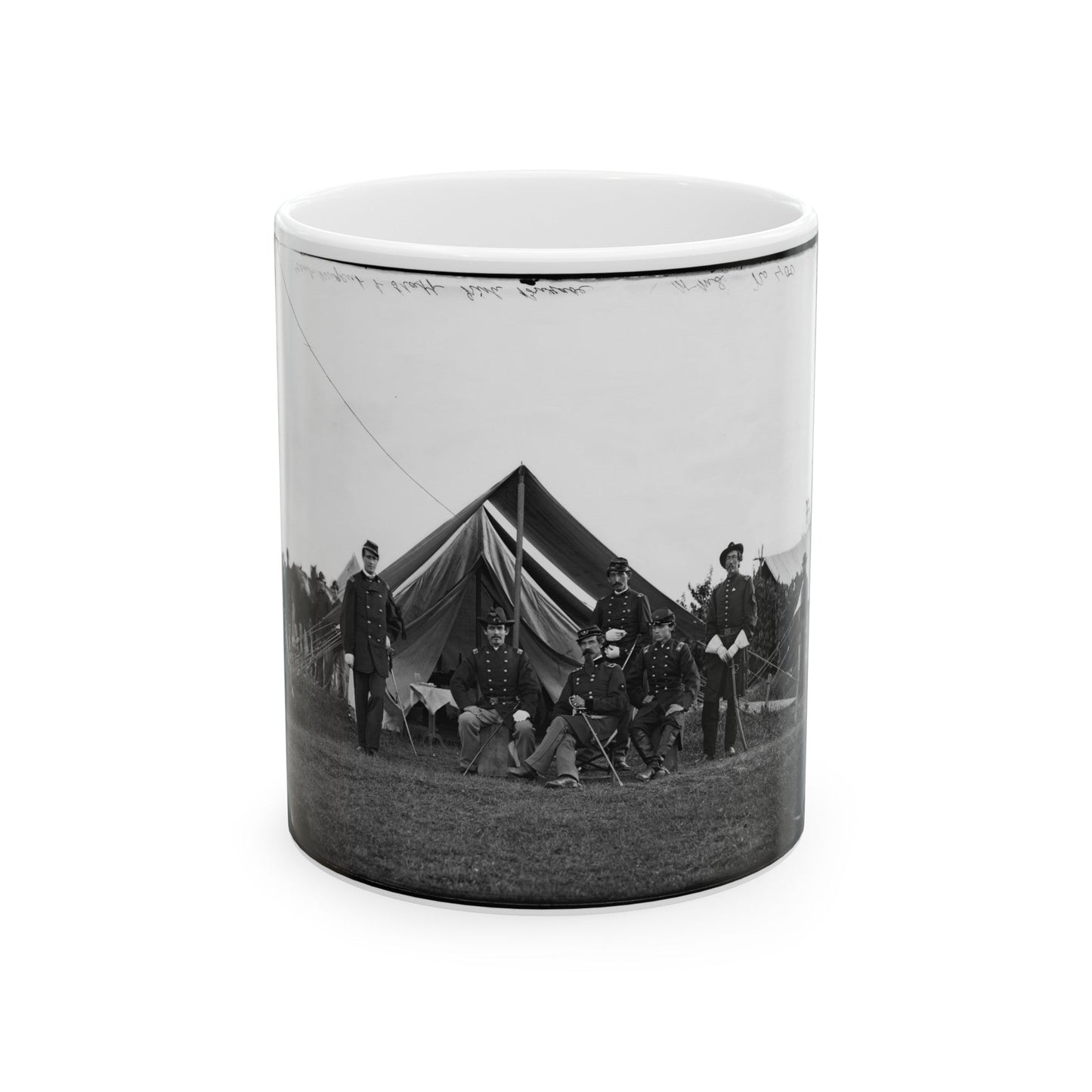 Washington, District Of Columbia (Vicinity). Gen. Robert Nugent And Staff. (Irish Brigade) (U.S. Civil War) White Coffee Mug-11oz-The Sticker Space