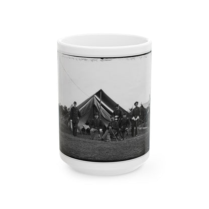 Washington, District Of Columbia (Vicinity). Gen. Robert Nugent And Staff. (Irish Brigade) (U.S. Civil War) White Coffee Mug-15oz-The Sticker Space