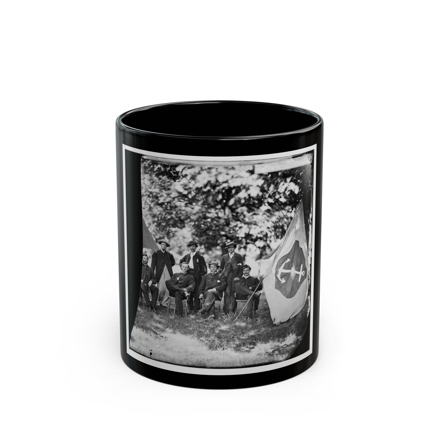 Washington, District Of Columbia (Vicinity). Gen. William F. Bartlett And Staff (U.S. Civil War) Black Coffee Mug-11oz-The Sticker Space