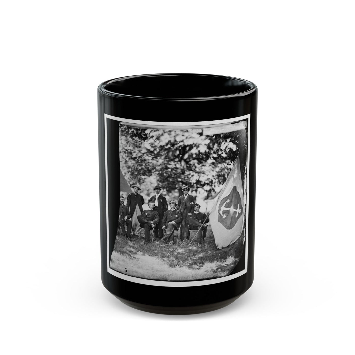 Washington, District Of Columbia (Vicinity). Gen. William F. Bartlett And Staff (U.S. Civil War) Black Coffee Mug-15oz-The Sticker Space