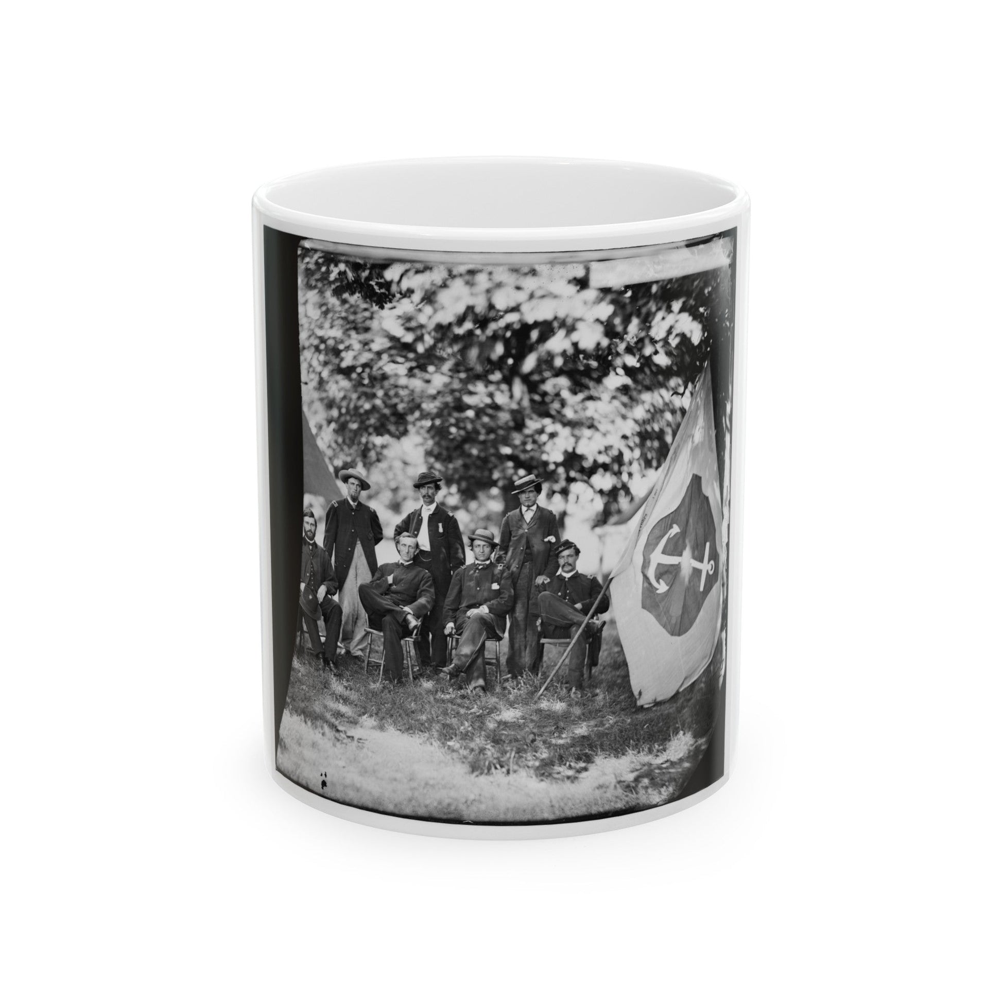 Washington, District Of Columbia (Vicinity). Gen. William F. Bartlett And Staff (U.S. Civil War) White Coffee Mug-11oz-The Sticker Space