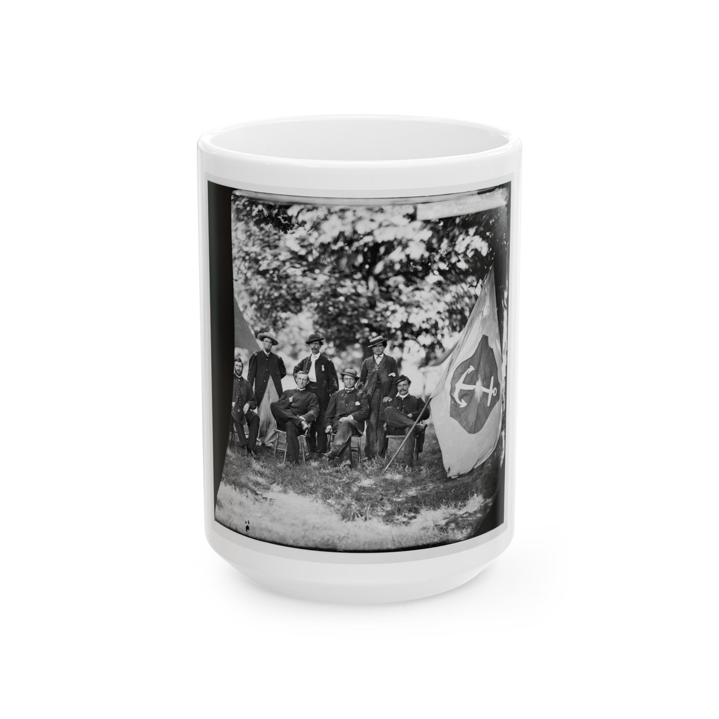 Washington, District Of Columbia (Vicinity). Gen. William F. Bartlett And Staff (U.S. Civil War) White Coffee Mug-15oz-The Sticker Space