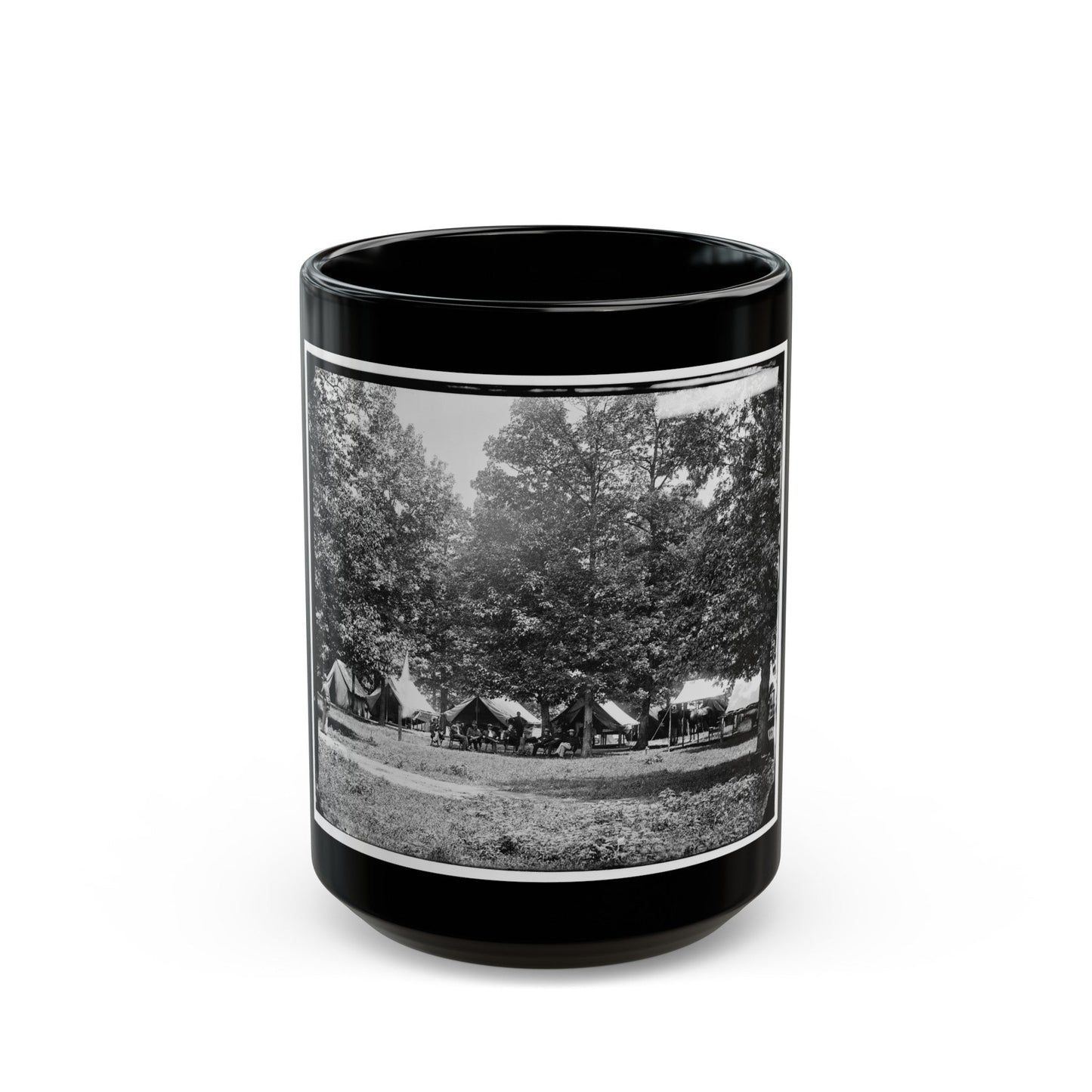 Washington, District Of Columbia (Vicinity). Gen. William F. Bartlett's Headquarters (U.S. Civil War) Black Coffee Mug-15oz-The Sticker Space