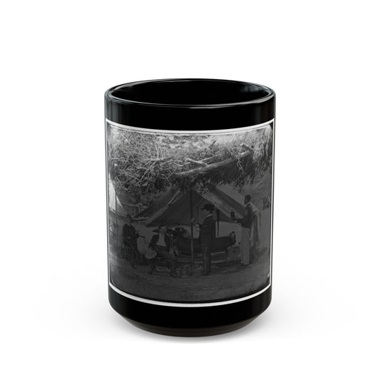 Washington, District Of Columbia (Vicinity). Maj. H.H. Humphreys Two Other Officers And Servant (U.S. Civil War) Black Coffee Mug-15oz-The Sticker Space