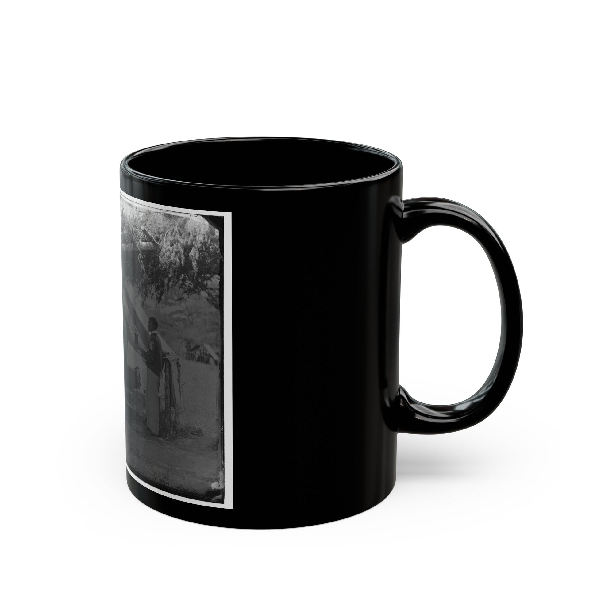 Washington, District Of Columbia (Vicinity). Maj. H.H. Humphreys Two Other Officers And Servant (U.S. Civil War) Black Coffee Mug-The Sticker Space