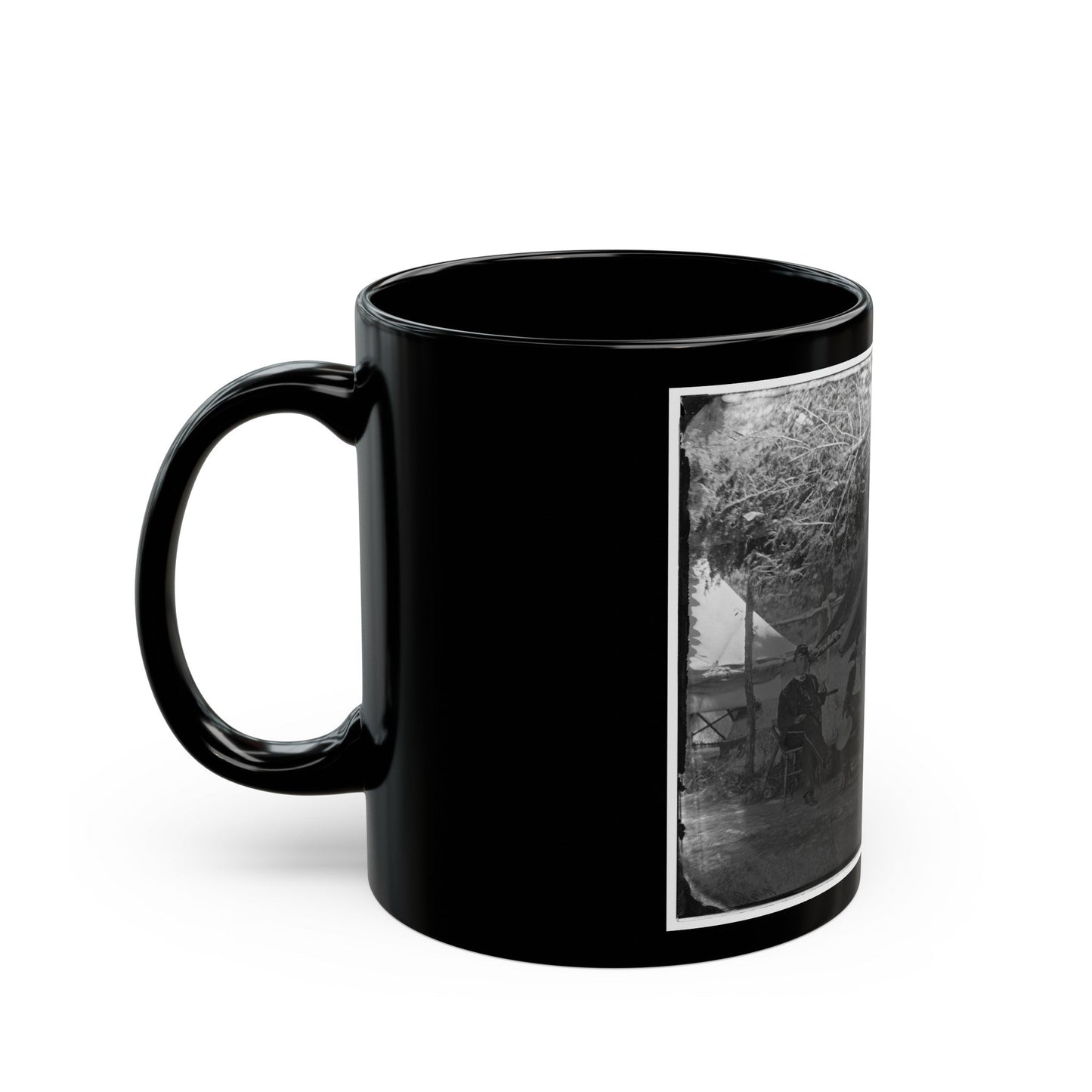 Washington, District Of Columbia (Vicinity). Maj. H.H. Humphreys Two Other Officers And Servant (U.S. Civil War) Black Coffee Mug-The Sticker Space