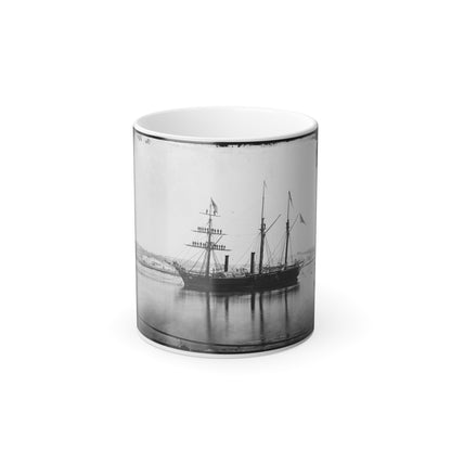 Washington, District of Columbia. Brazilian Steam Frigate at Navy Yard. Yards Manned on the Occasion of the President's Visit (U.S. Civil War) Color Morphing Mug 11oz-11oz-The Sticker Space