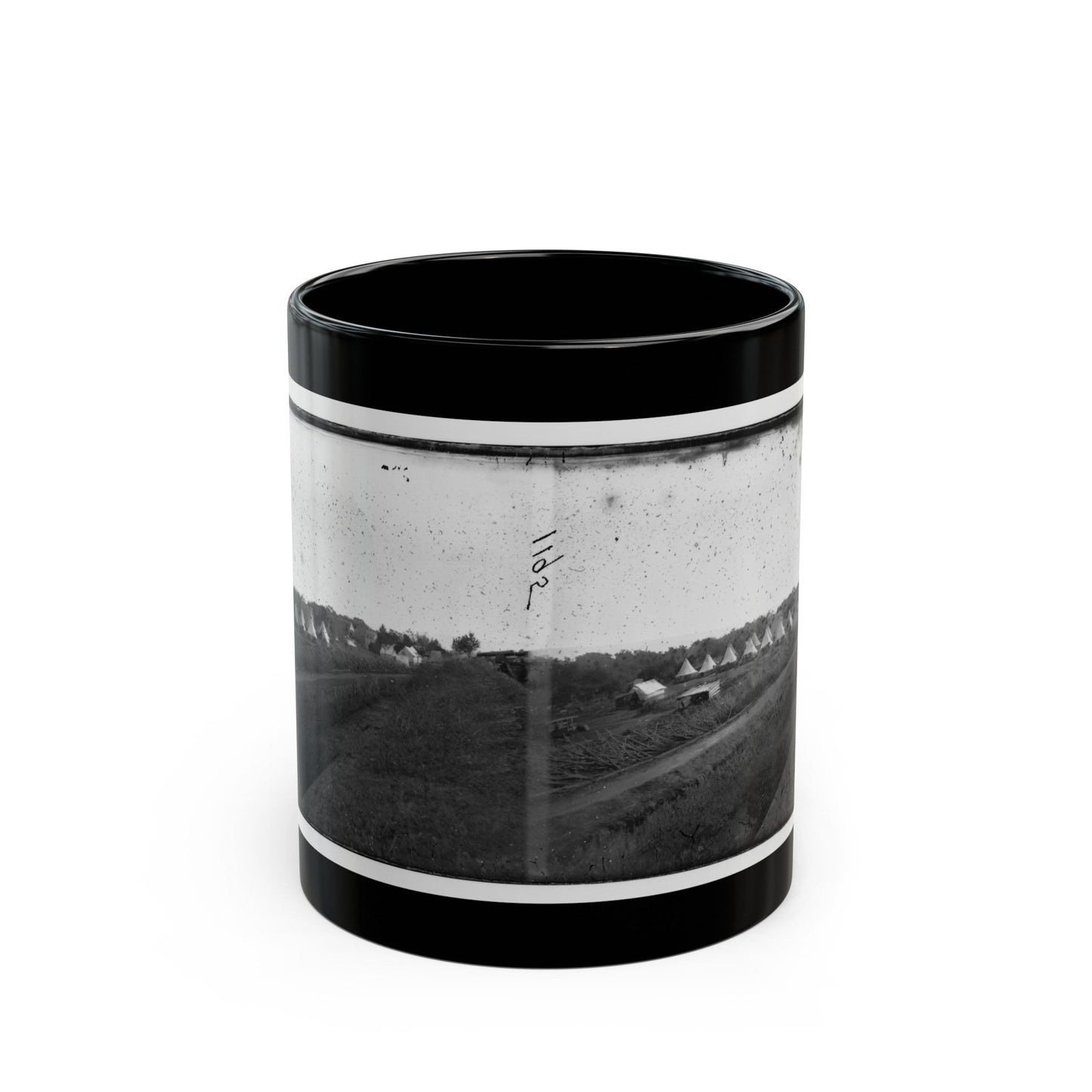 Washington, District Of Columbia. Camp Beside Fort Totten (U.S. Civil War) Black Coffee Mug-11oz-The Sticker Space