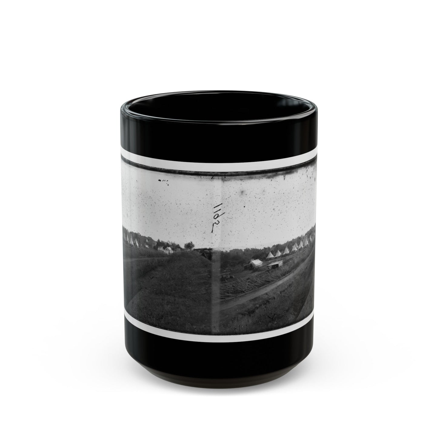 Washington, District Of Columbia. Camp Beside Fort Totten (U.S. Civil War) Black Coffee Mug-15oz-The Sticker Space