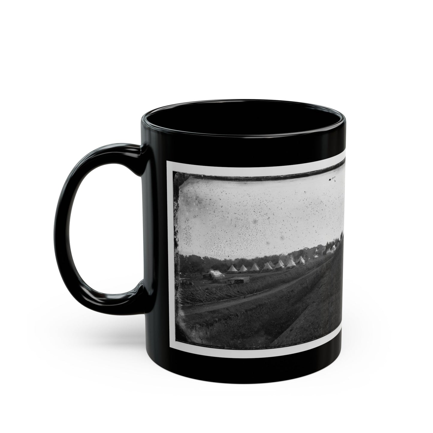 Washington, District Of Columbia. Camp Beside Fort Totten (U.S. Civil War) Black Coffee Mug-The Sticker Space