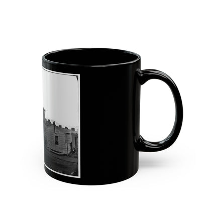 Washington, District Of Columbia. Eight Soldiers In Formation In Front Of Temporary Buildings (U.S. Civil War) Black Coffee Mug-The Sticker Space