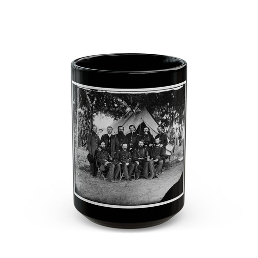 Washington, District Of Columbia. Gen. Jefferson C. Davis And Staff (U.S. Civil War) Black Coffee Mug-15oz-The Sticker Space