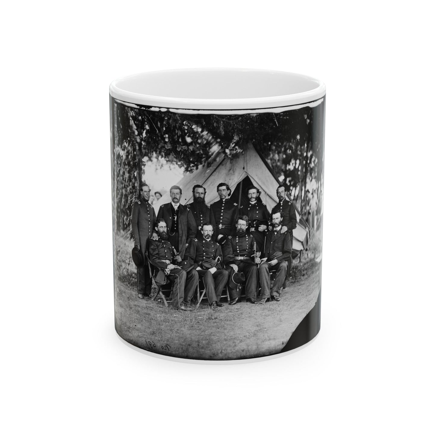 Washington, District Of Columbia. Gen. Jefferson C. Davis And Staff (U.S. Civil War) White Coffee Mug-11oz-The Sticker Space