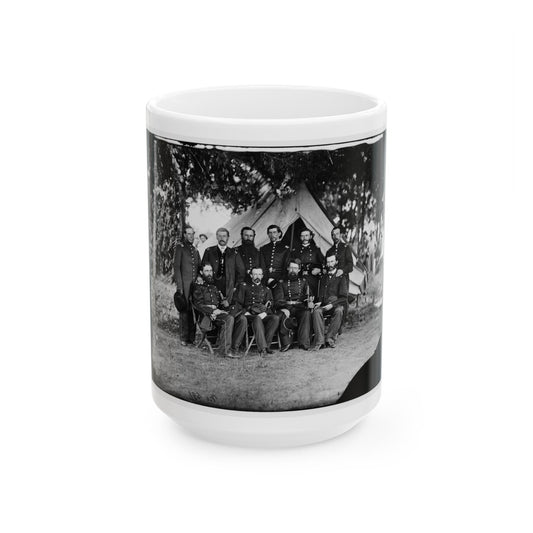 Washington, District Of Columbia. Gen. Jefferson C. Davis And Staff (U.S. Civil War) White Coffee Mug-15oz-The Sticker Space