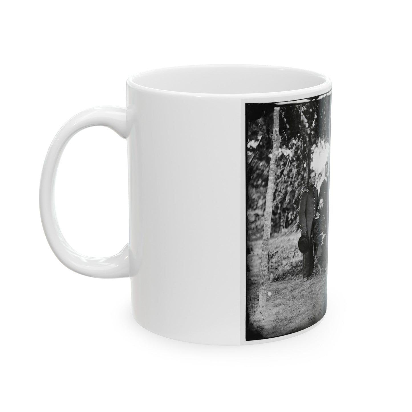 Washington, District Of Columbia. Gen. Jefferson C. Davis And Staff (U.S. Civil War) White Coffee Mug-The Sticker Space