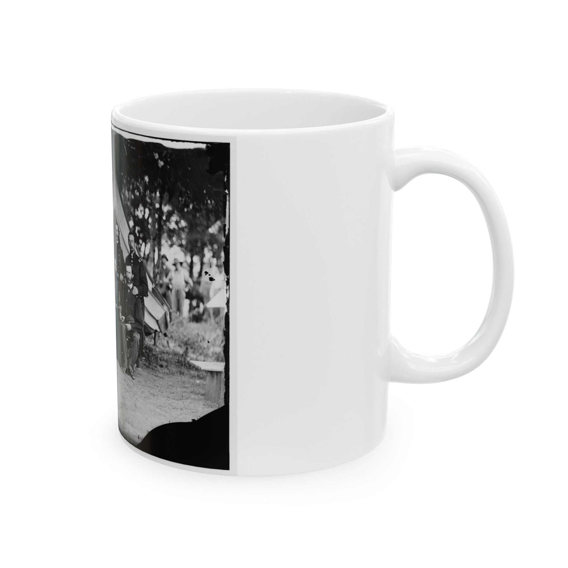 Washington, District Of Columbia. Gen. Jefferson C. Davis And Staff (U.S. Civil War) White Coffee Mug-The Sticker Space