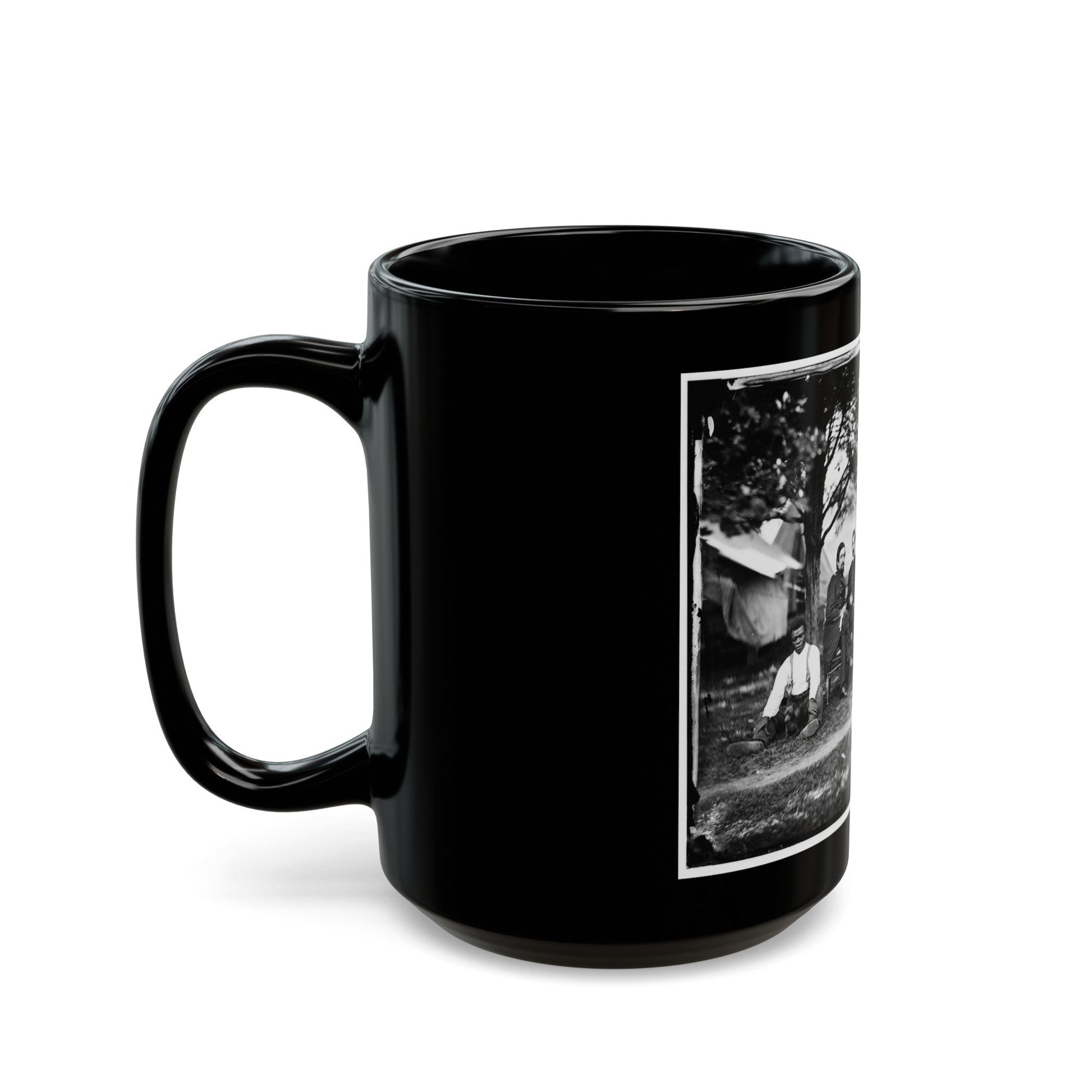 Washington, District Of Columbia. Gen. Napoleon Bonaparte Mclaughlen And Staff (U.S. Civil War) Black Coffee Mug-The Sticker Space