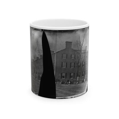 Washington, District Of Columbia. Group In Front Of Building (U.S. Civil War) White Coffee Mug-11oz-The Sticker Space