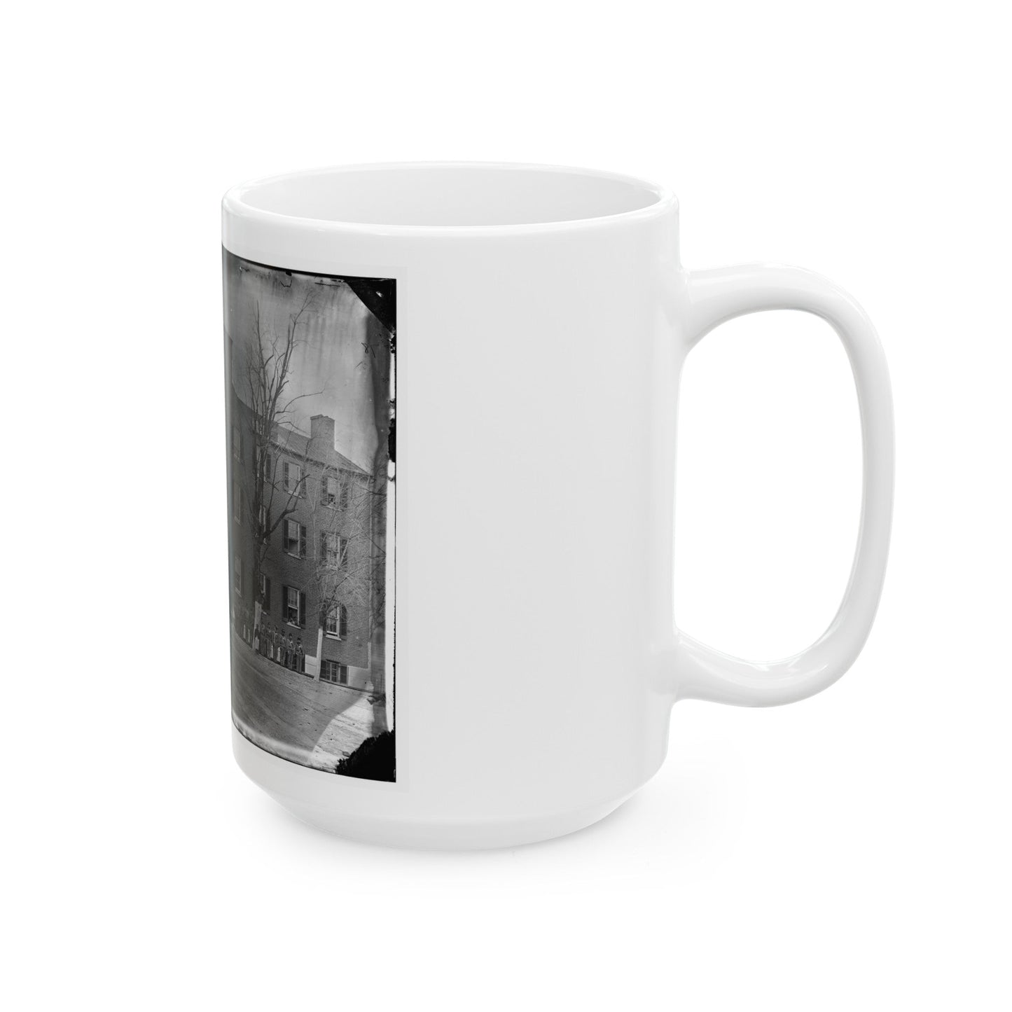 Washington, District Of Columbia. Group In Front Of Building (U.S. Civil War) White Coffee Mug-The Sticker Space