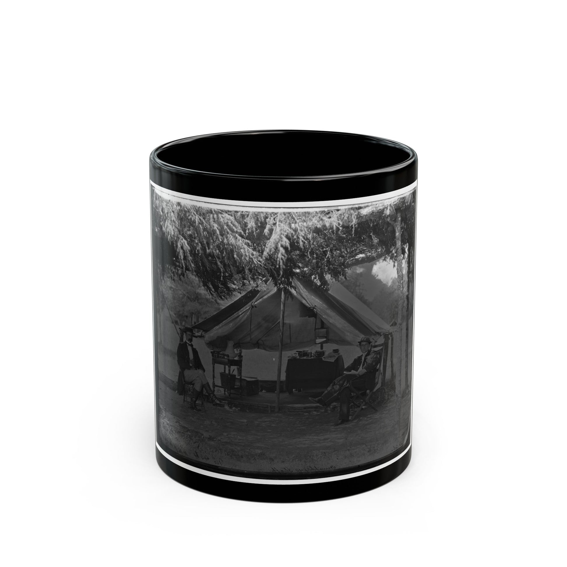 Washington, District Of Columbia. Two Officers Of Gen. Andrew A. Humpreys' Staff (U.S. Civil War) Black Coffee Mug-11oz-The Sticker Space