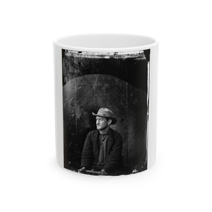 Washington Navy Yard, D.C. Edman Spangler, A Conspirator, In Hat And Manacled (U.S. Civil War) White Coffee Mug-11oz-The Sticker Space