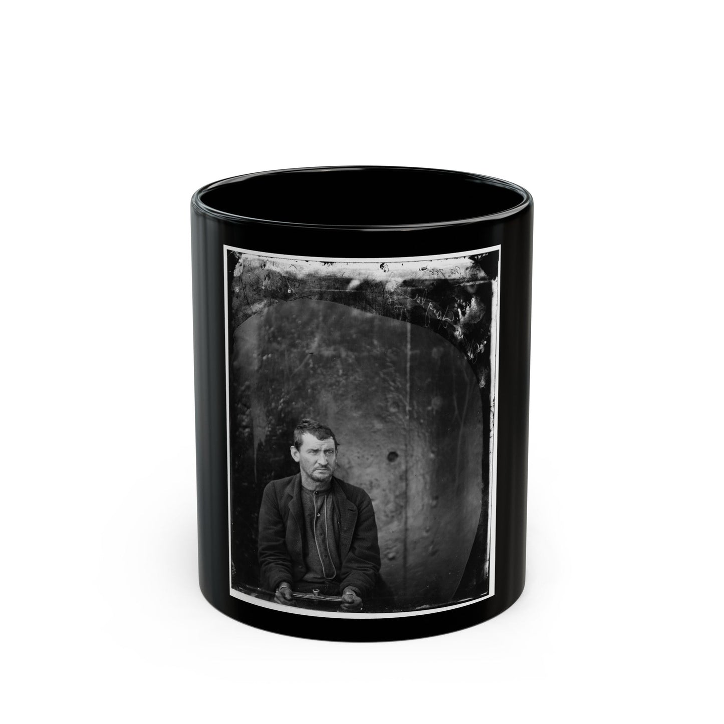 Washington Navy Yard, D.C. Edman Spangler, A Conspirator, Manacled (U.S. Civil War) Black Coffee Mug-11oz-The Sticker Space