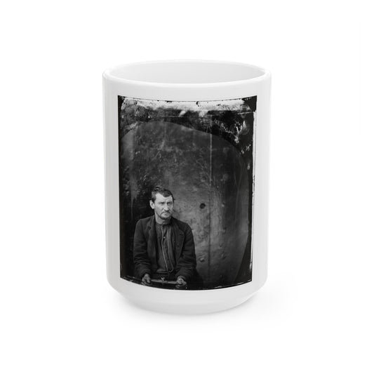 Washington Navy Yard, D.C. Edman Spangler, A Conspirator, Manacled (U.S. Civil War) White Coffee Mug-15oz-The Sticker Space