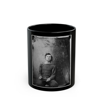 Washington Navy Yard, D.C. Lewis Payne, In Sweater, Seated And Manacled (U.S. Civil War) Black Coffee Mug-11oz-The Sticker Space