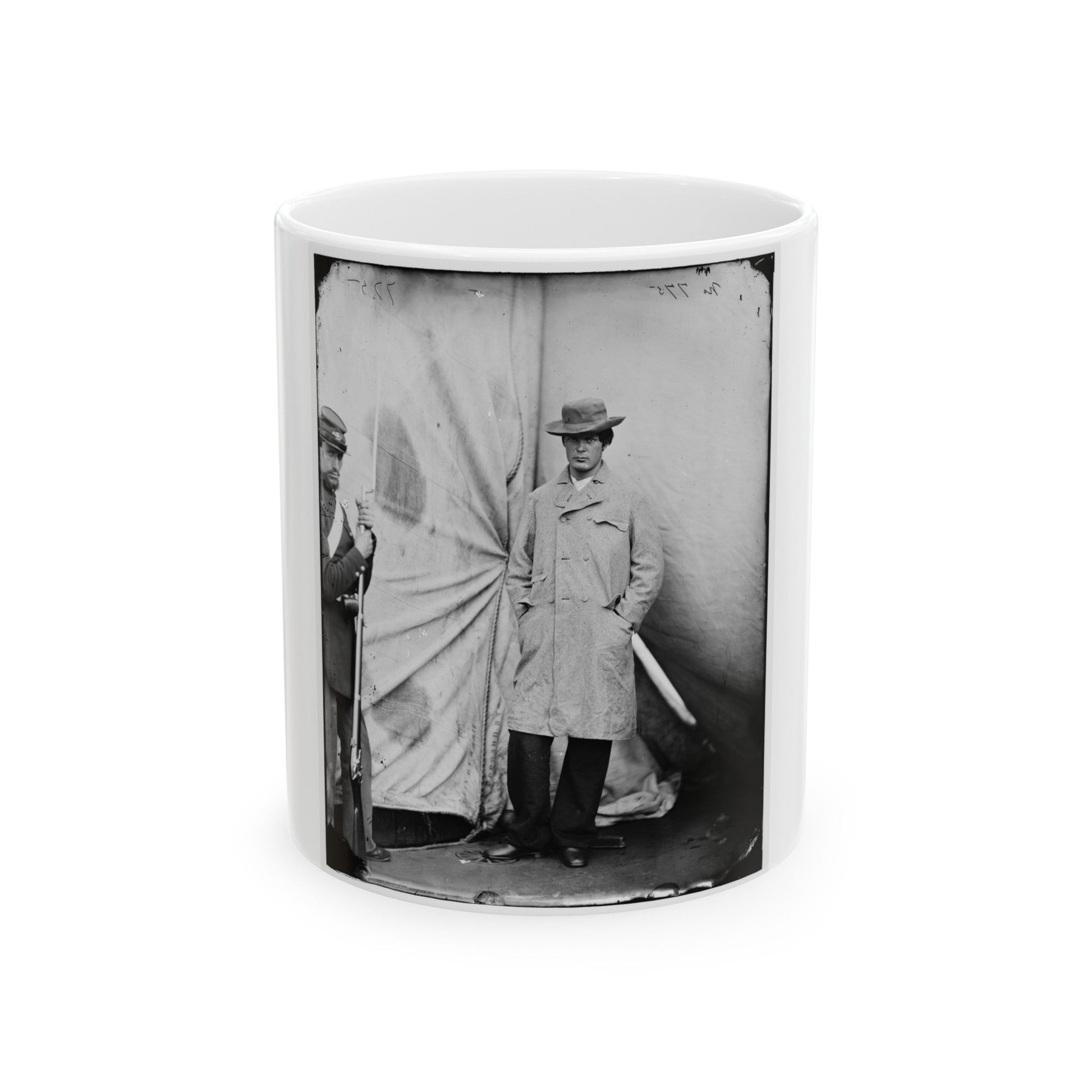 Washington Navy Yard, D.C. Lewis Payne, The Conspirator Who Attacked Secretary Seward, Standing In Overcoat And Hat (U.S. Civil War) White Coffee Mug-11oz-The Sticker Space